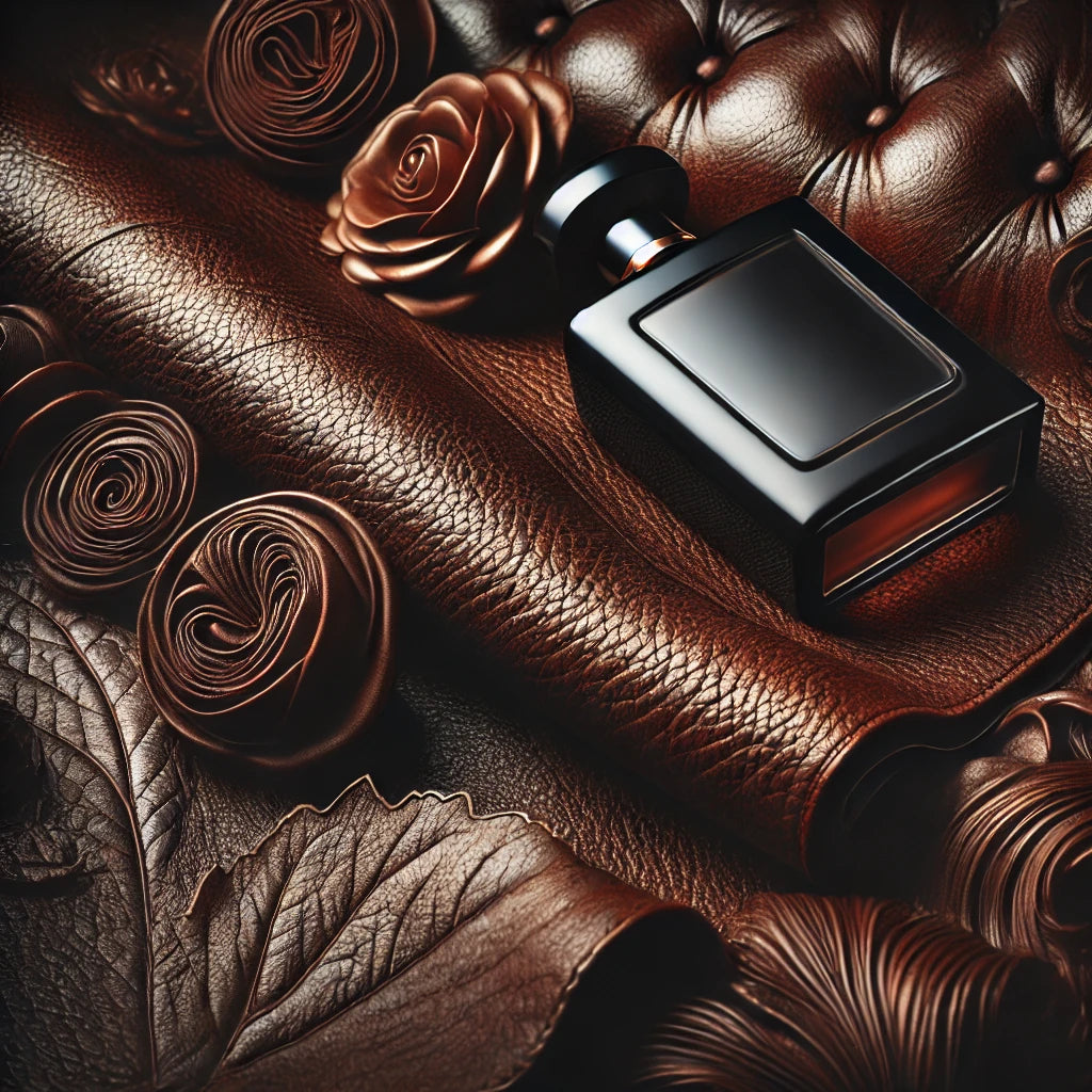 A rich and luxurious scene with deep, textured elements, resembling leather, evoking a sense of sophistication, strength, and refinement.