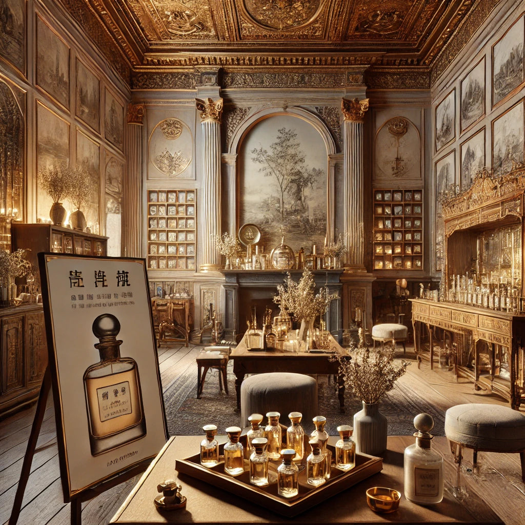 This image captures a sense of timeless wealth, vintage elegance, and old-money aesthetics, focusing on classic luxury elements without showing fragrance bottles.