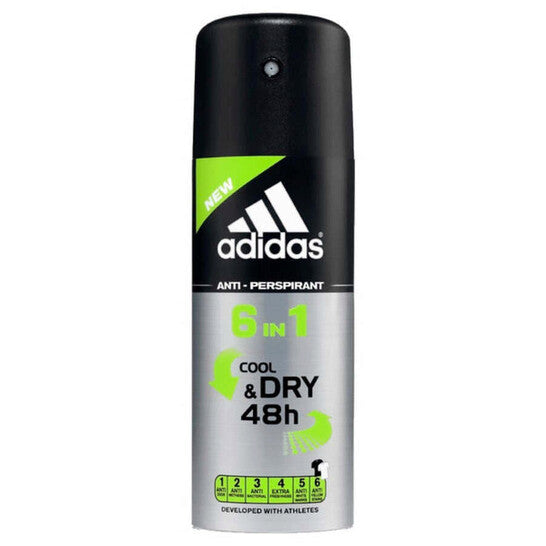 Adidas Men's Cool & Dry 6 In 1 Deodorant Spray 5 oz Fragrances (Wholesale) - Luxurious Fragrance Available Online in Hong Kong & China