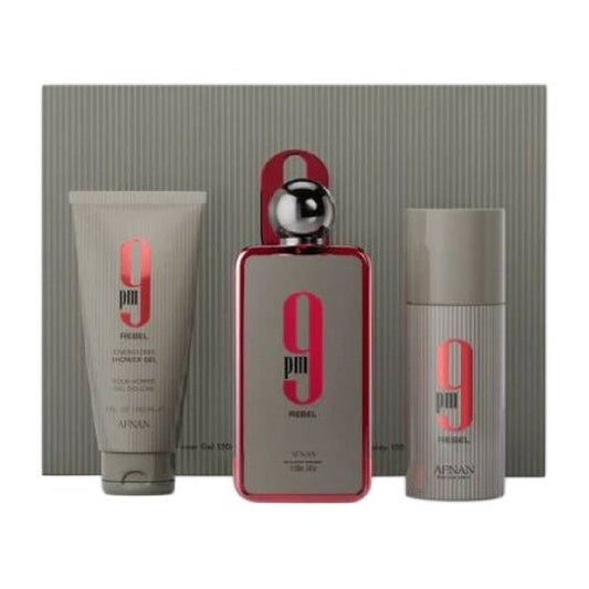 Afnan 9Pm Rebel 3pcs EDP Gift Set - Luxurious Fragrance Available Online in Hong Kong & China