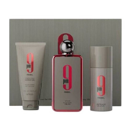 Afnan 9Pm Rebel 3pcs EDP Gift Set (Wholesale) - Luxurious Fragrance Available Online in Hong Kong & China