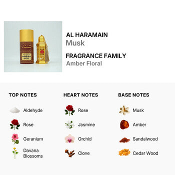 Al Haramain Unisex Musk Perfume Oil 0.4 oz Fragrances (Wholesale) - Luxurious Fragrance Available Online in Hong Kong & China