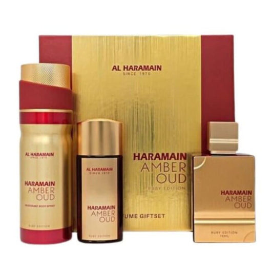Al Haramain Unisex Amber Oud Ruby Edition Gift Set Fragrances - Luxurious Fragrance Available Online in Hong Kong & China