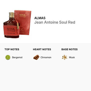 Almas Unisex Jean Antoine Soul Red EDP Spray 3.4 oz Fragrances (Wholesale) - Luxurious Fragrance Available Online in Hong Kong & China
