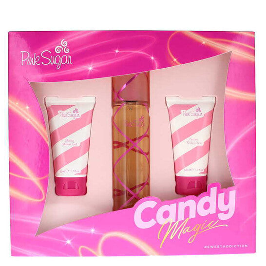 Aquolina Ladies Pink Sugar Candy Magic 3pc Gift Set Fragrances (Wholesale) - Luxurious Fragrance Available Online in Hong Kong & China