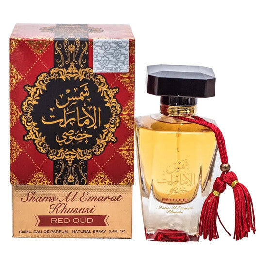 Ard Al Zaafaran Unisex Shams Al Emarat Khususi Red Oud EDP Spray 3.4 oz Fragrances (Wholesale) - Luxurious Fragrance Available Online in Hong Kong & China