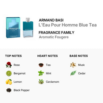 Armand Basi Men's L'Eau Pour Homme Blue Tea EDT Spray 4.2 oz Fragrances (Wholesale) - Luxurious Fragrance Available Online in Hong Kong & China