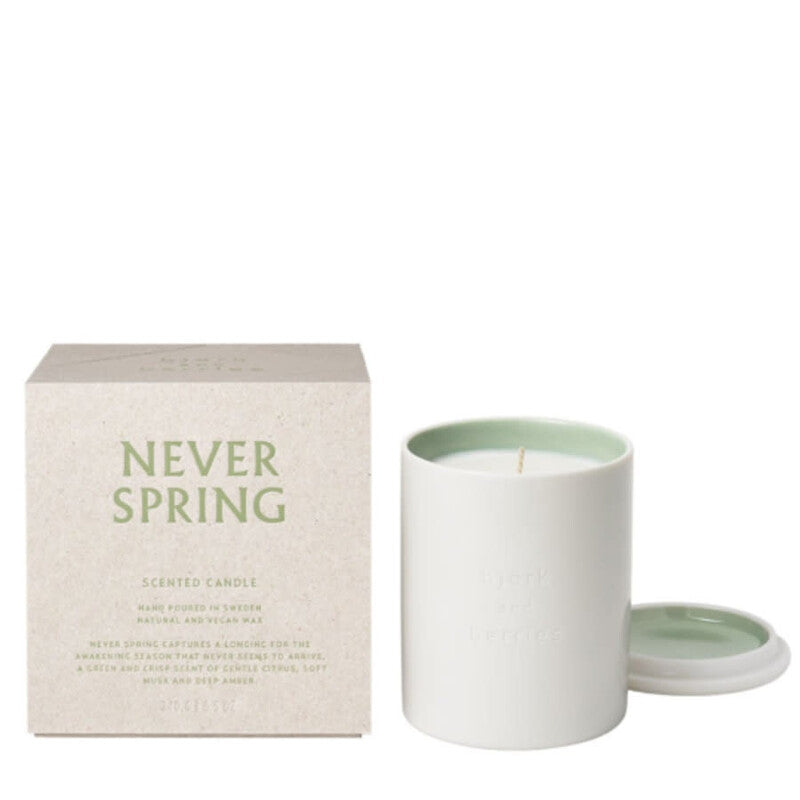 Bjork And Berries Unisex Never Spring 8.5 oz Scented Candle (Wholesale) - Luxurious Fragrance Available Online in Hong Kong & China