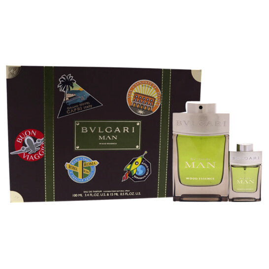 Bvlgari Man Wood Essence by Bvlgari for Men - 2 Pc Gift Set 3.4oz EDP, 0.5oz EDP Spray - Luxurious Fragrance Available Online in Hong Kong & China