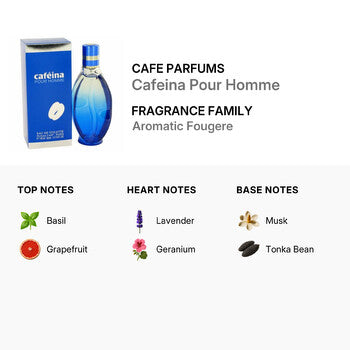Cafe Parfums Men's Cafeina Pour Homme EDT Spray 3.4 oz Fragrances (Wholesale) - Luxurious Fragrance Available Online in Hong Kong & China