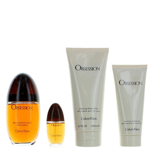 Calvin Klein Ladies Obsession 4pc Gift Set Fragrances (Wholesale) - Luxurious Fragrance Available Online in Hong Kong & China