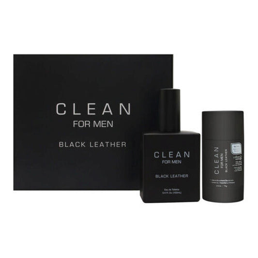 Clean Men's Black Leather Gift Set Fragrances - Luxurious Fragrance Available Online in Hong Kong & China