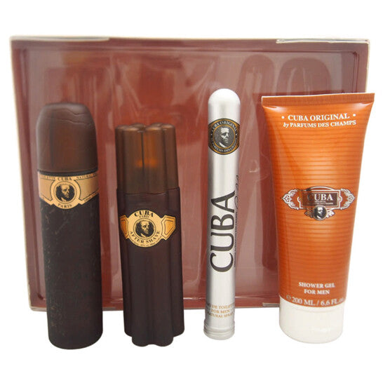 Cuba Gold by Cuba for Men - 4 Pc Gift Set 3.3oz EDT Spray, 1.17oz EDT Spray, 3.3oz After Shave, 6.7oz Shower Gel (Wholesale) - Luxurious Fragrance Available Online in Hong Kong & China