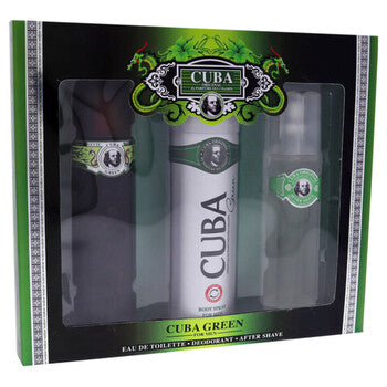 Cuba Green by Cuba for Men - 3 Pc Gift Set 3.3oz EDT Spray, 6.7oz Body Spray, 3.3oz After Shave (Wholesale) - Luxurious Fragrance Available Online in Hong Kong & China