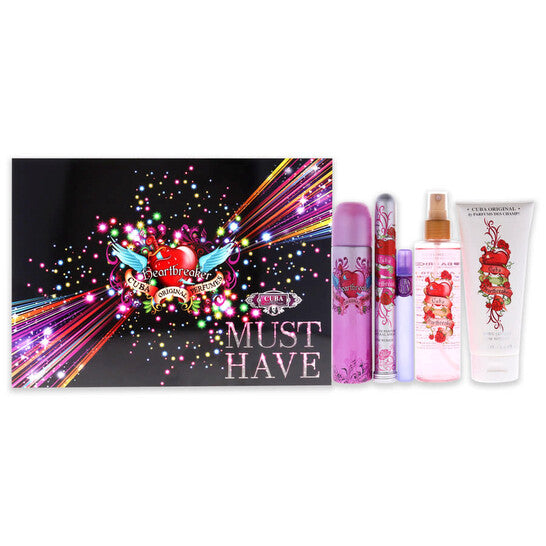 Cuba Must Have Heartbreaker by Cuba for Women - 5 Pc Gift Set 3.4oz EDP Spray, 1.17oz EDP Spray, 0.5oz EDP Spray, 6.7oz Body Spray, 6.7oz Body Splash - Luxurious Fragrance Available Online in Hong Kong & China