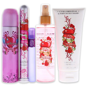 Cuba Must Have Heartbreaker by Cuba for Women - 5 Pc Gift Set 3.4oz EDP Spray, 1.17oz EDP Spray, 0.5oz EDP Spray, 6.7oz Body Spray, 6.7oz Body Splash - Luxurious Fragrance Available Online in Hong Kong & China