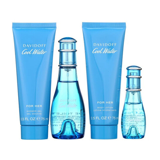 Davidoff Ladies Cool Water 4pcs EDT Gift Set Fragrances - Luxurious Fragrance Available Online in Hong Kong & China
