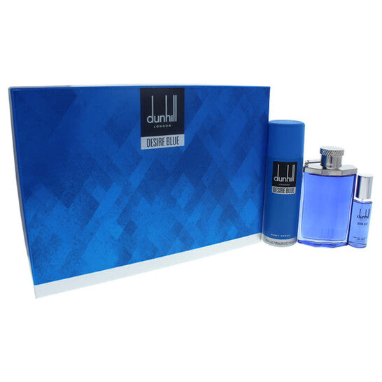 Alfred Dunhill Desire Blue by Alfred Dunhill for Men - 3 Pc Gift Set 3.4oz EDT Spray, 1oz EDT Spray, 6.6oz Body Spray - Luxurious Fragrance Available Online in Hong Kong & China