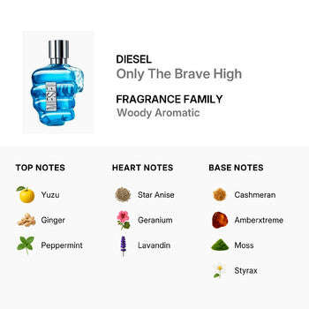 Diesel Men's Only The Brave High EDT 2.5 oz (Tester) - Luxurious Fragrance Available Online in Hong Kong & China