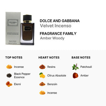 Dolce & Gabbana Men's Velvet Incenso EDP Spray 3.4 oz (Tester) Fragrances (Wholesale) - Luxurious Fragrance Available Online in Hong Kong & China