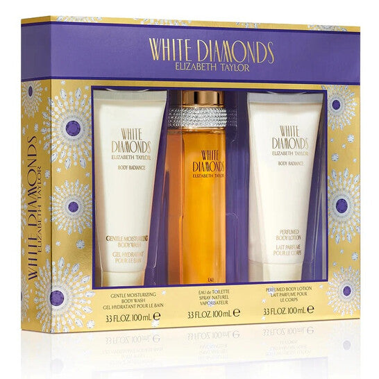 Elizabeth Taylor Ladies White Diamonds 3pcs EDT Gift Set Fragrances (Wholesale) - Luxurious Fragrance Available Online in Hong Kong & China