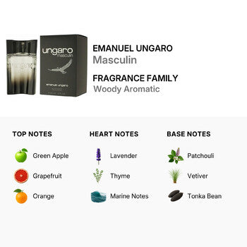 Emanuel Ungaro Men's Masculin EDT Spray 3.0 oz - Luxurious Fragrance Available Online in Hong Kong & China