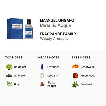 Emanuel Ungaro Men's Metallic Acqua EDT Spray 1.7 oz (Wholesale) - Luxurious Fragrance Available Online in Hong Kong & China