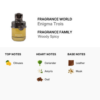 Fragrance World Men's Enigma Trois EDP Spray 3.4 oz Fragrances (Wholesale) - Luxurious Fragrance Available Online in Hong Kong & China