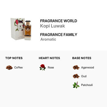 Fragrance World Unisex Kopi Luwak EDP Spray 3.4 oz Fragrances (Wholesale) - Luxurious Fragrance Available Online in Hong Kong & China