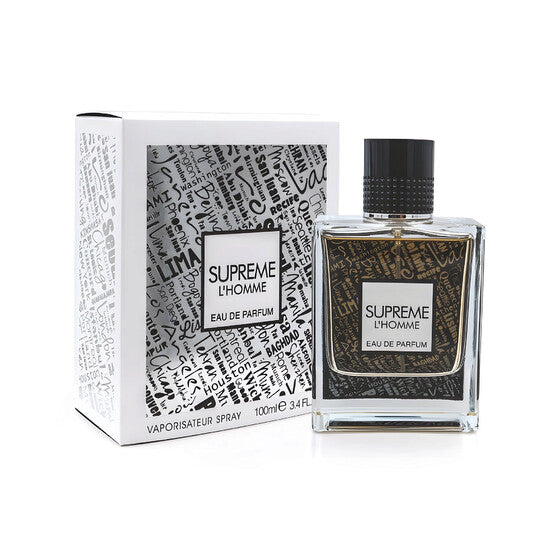 Fragrance World Unisex Supreme L'Homme EDP Spray 3.4 oz Fragrances (Wholesale) - Luxurious Fragrance Available Online in Hong Kong & China