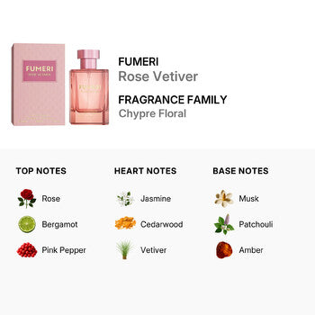 Fumeri Ladies Rose Vetiver EDP Spray 3.3 oz - Luxurious Fragrance Available Online in Hong Kong & China