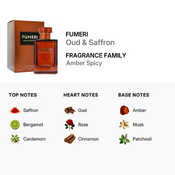 Fumeri Men's Oud & Saffron EDP Spray 3.3 oz - Luxurious Fragrance Available Online in Hong Kong & China