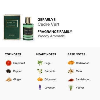 Geparlys Men's Cedre Vert EDP Spray 3.4 oz Fragrances (Wholesale) - Luxurious Fragrance Available Online in Hong Kong & China