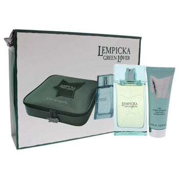 Lolita Lempicka Green Lover by Lolita Lempicka for Men - 3 Pc Gift Set 3.4oz EDT Spray, 2.5oz After Shave Gel, Pouch - Luxurious Fragrance Available Online in Hong Kong & China