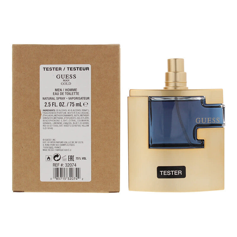 Guess Men's Gold EDT Spray 2.7 oz (Tester) Fragrances - Luxurious Fragrance Available Online in Hong Kong & China