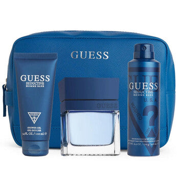 Guess Men's Seductive Homme Blue 4pcs EDT Gift Set Fragrances  (Wholesale) - Luxurious Fragrance Available Online in Hong Kong & China