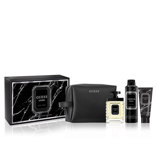 Guess Uomo(M)(H / B)(Li Free)4Pc Set(3.4Oz EDT Sp,6.0Oz Deo Spray,3.4Oz Shower Gel,Pouch) (Wholesale) - Luxurious Fragrance Available Online in Hong Kong & China
