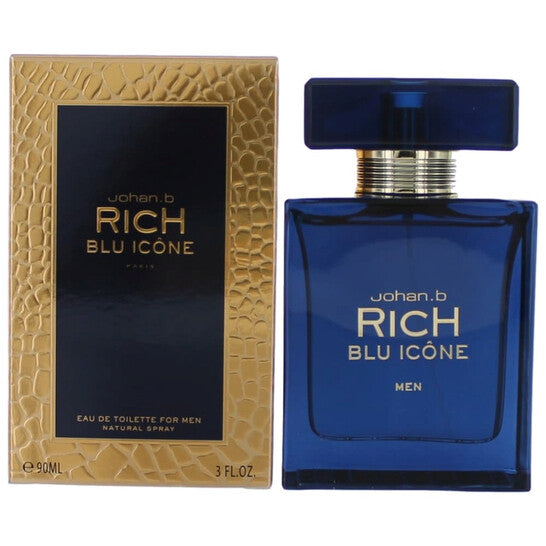 Johan B Men's Rich Blu Icone EDT Spray 3.0 oz Fragrances - Luxurious Fragrance Available Online in Hong Kong & China