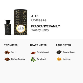J.U.S Unisex Coffeeze EDP Spray 2.5 oz Fragrances (Wholesale) - Luxurious Fragrance Available Online in Hong Kong & China