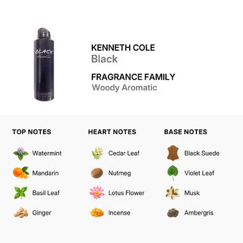 Kenneth Cole Men's Black Deodorant Body Spray 6 oz (Wholesale) - Luxurious Fragrance Available Online in Hong Kong & China