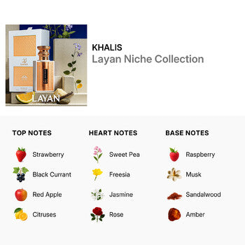 Khalis Ladies Layan Niche Collection EDP Spray 3.4 oz Fragrances (Wholesale) - Luxurious Fragrance Available Online in Hong Kong & China