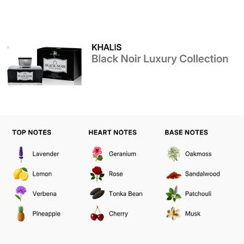 Khalis Men's Black Noir Luxury Collection EDP Spray 3.4 oz Fragrances (Wholesale) - Luxurious Fragrance Available Online in Hong Kong & China