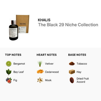 Khalis Unisex The Black 29 Niche Collection EDP Spray 3.4 oz (Wholesale) - Luxurious Fragrance Available Online in Hong Kong & China