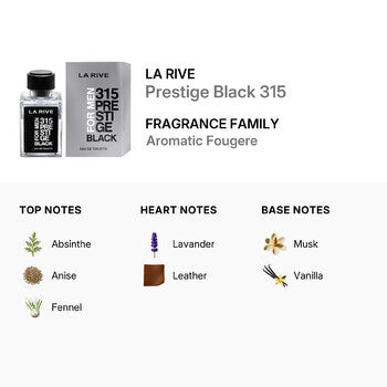 La Rive Men's Prestige Black 315 EDT Spray 3.4 oz (Wholesale) - Luxurious Fragrance Available Online in Hong Kong & China