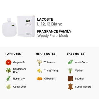 Lacoste L.12.12 Blanc / Lacoste EDT Spray (white) 5.9 oz (175ml) (m) - Luxurious Fragrance Available Online in Hong Kong & China