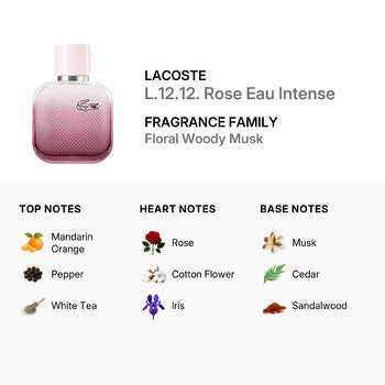 Lacoste Ladies L.12.12. Rose Eau Intense EDT 3.4 oz (Tester) - Luxurious Fragrance Available Online in Hong Kong & China