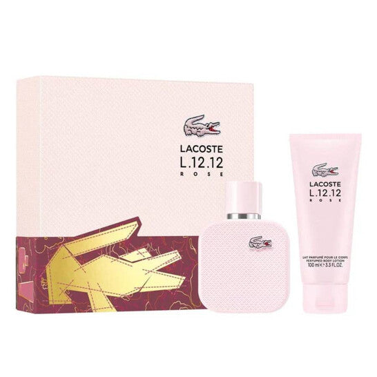 Lacoste Ladies L.12.12 Eau De Parfum Rose Body Lotion Gift Set Fragrances (Wholesale) - Luxurious Fragrance Available Online in Hong Kong & China