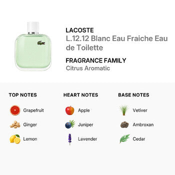 Lacoste Men's L.12.12 Blanc Eau Fraiche Eau de Toilette EDT 3.38 oz (Tester) - Luxurious Fragrance Available Online in Hong Kong & China
