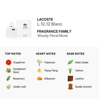 Lacoste Men's L.12.12 Blanc EDT 1.7 oz - Luxurious Fragrance Available Online in Hong Kong & China