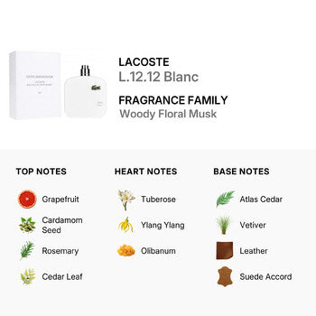 Lacoste Men's L.12.12 Blanc EDT Spray 3.4 oz (Tester) (Wholesale) - Luxurious Fragrance Available Online in Hong Kong & China